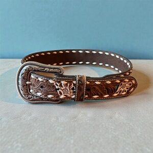 Necona Belt Co. Brown Leather Western Belt size small/ 34in